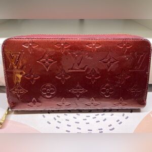 Louis Vuitton Burgundy Vernis Zip Wallet